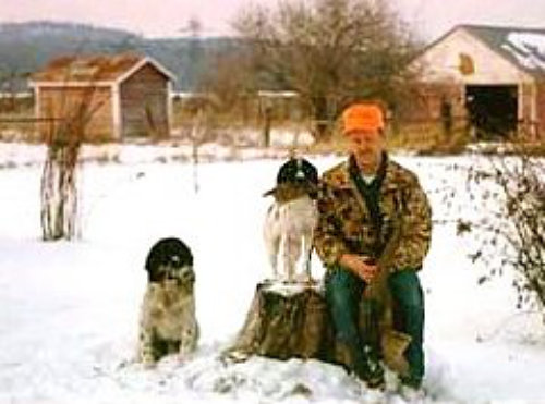 Jim with spaniels